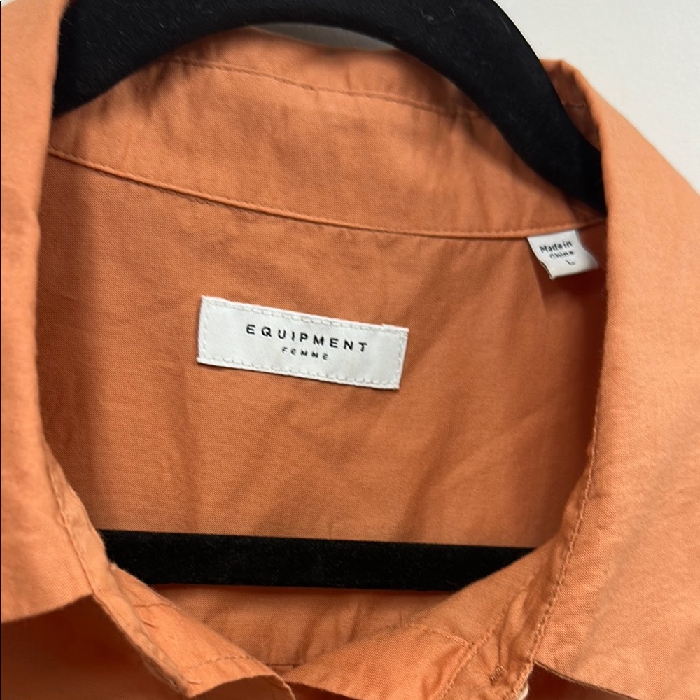 Equipment Orange Button Down Shirt L - Picture 2 of 5